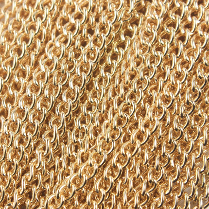 32 feet Champagne Gold Plated Curb Chain Curb BIG Chunky Sturdy Curb Chain - 3.6mm width 1.0mm Wire Unsoldered - 36CURB