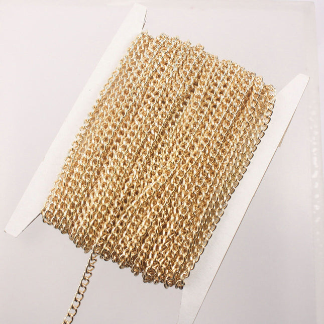 10 feet Champagne Gold Plated / Pinky Gold Plated Curb BIG Chunky Sturdy Curb Chain - 3.6mm width 1.0mm Wire Unsoldered - 36CURB
