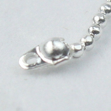 Sterling Silver Plated Ball Chain Bulk, 10 ft. spool of FACET micro ball chain - 1.2mm ball w/ FREE 10 connectors  (Crimp) - 12DC