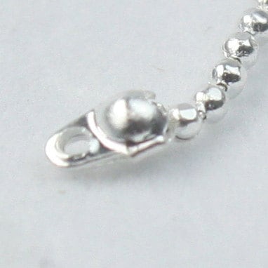 Sterling Silver Plated Ball Chain Bulk, 32 ft. spool of FACET micro ball chain - 1.2mm ball w/ FREE 10 connectors  (Crimp) - 12DC