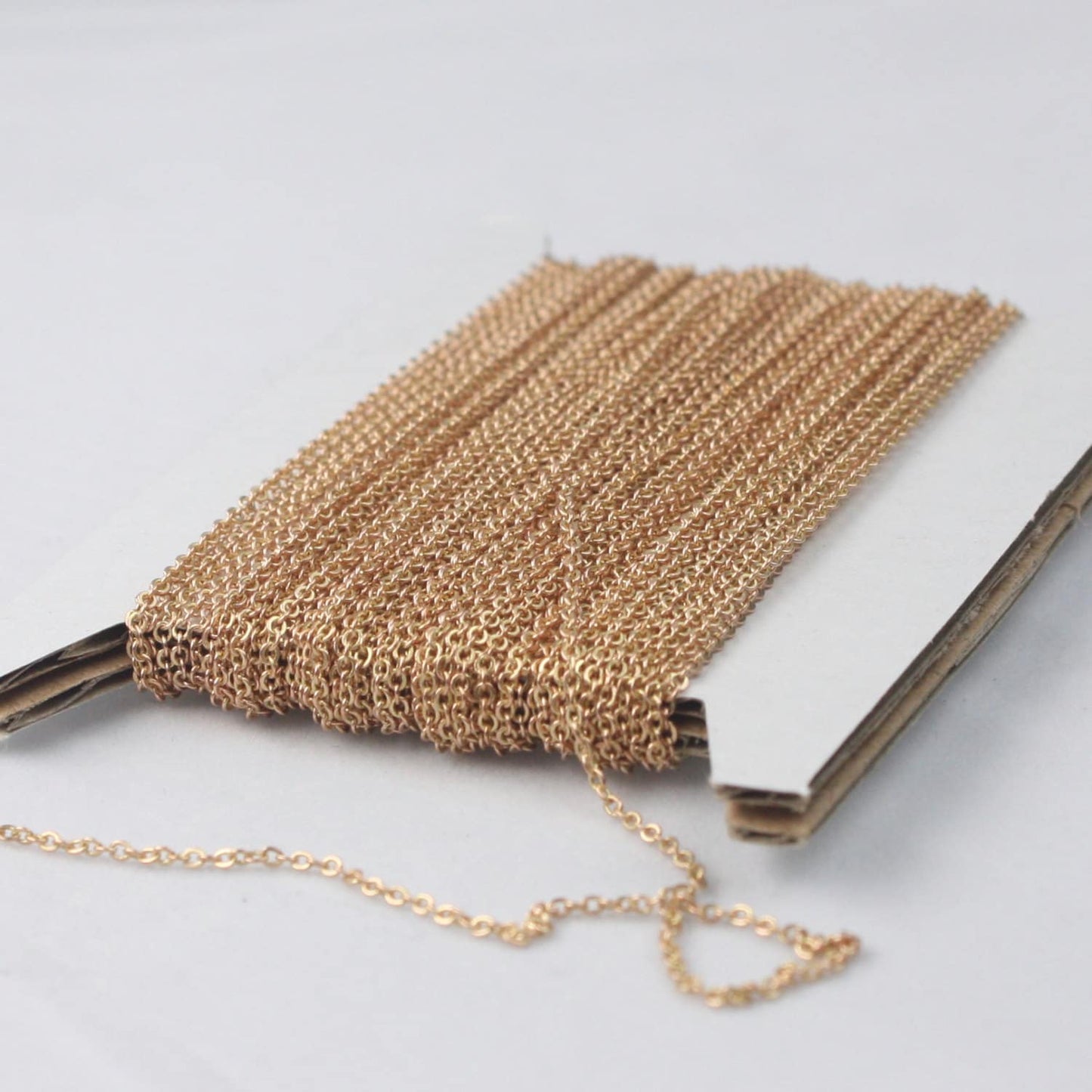 RAW Brass Chain  , 100 ft of Tiny Flat Soldered Necklace Wholesale Cable Chain - 2mm 2x1.4mm - Free Adequate Jumpring 200pcs - C214F