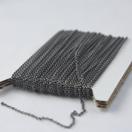 Gunmetal Chain Bulk Chain, 32 ft of Tiny Round SOLDERED Chain Cable Chain 1.6x1.4mm- Free Jump Rings 50pcs Dainty Delicate  Chain - 1614S