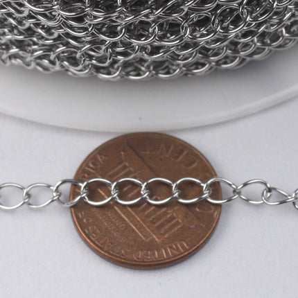 300 feet Stainless Steel Curb Extender Chain Sturdy Curb Chain  -5x4mm 0.6mm thickness Chain Necklace Bracelet Big Link SOLDER Link - ST54CU