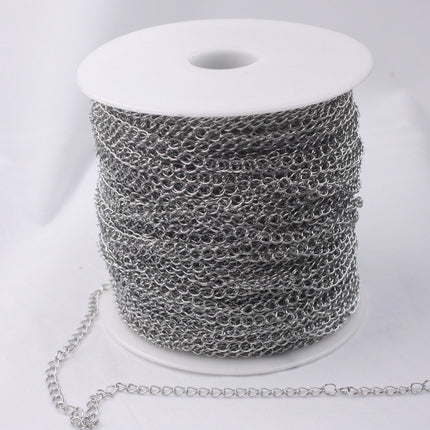 3 feet Stainless Steel Curb Chain Extender Chain - 5x4mm Sturdy Curb Chain Necklace Bracelet Big Link Soldered Link Bulk Chain - ST54CU