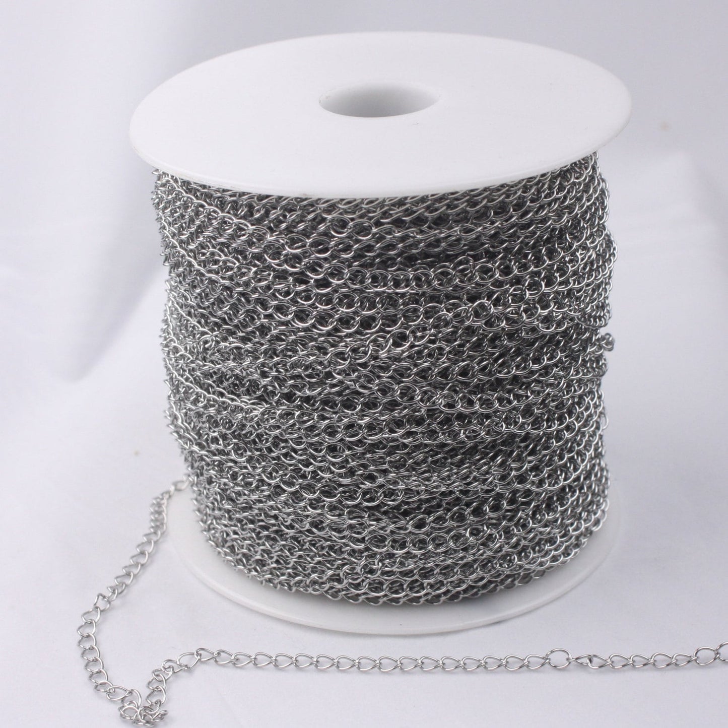 300 feet Stainless Steel Curb Extender Chain Sturdy Curb Chain  -5x4mm 0.6mm thickness Chain Necklace Bracelet Big Link SOLDER Link - ST54CU