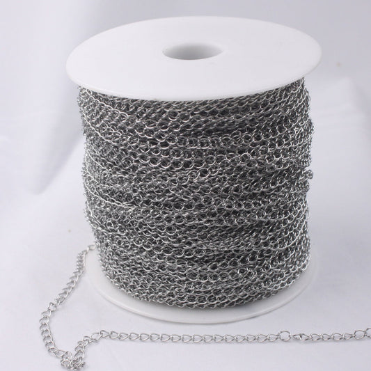 300 feet Stainless Steel Curb Extender Chain Sturdy Curb Chain  -5x4mm 0.6mm thickness Chain Necklace Bracelet Big Link SOLDER Link - ST54CU