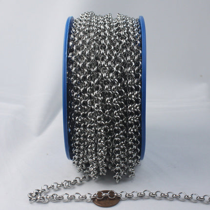 50 feet Stainless Steel Rolo chain / Big Chunky chain Heavy Bracelet Necklace bulk chain - 5.8mm - ST58BL