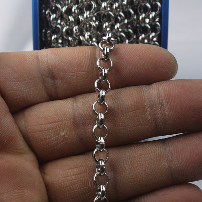 50 feet Stainless Steel Rolo chain / Big Chunky chain Heavy Bracelet Necklace bulk chain - 5.8mm - ST58BL