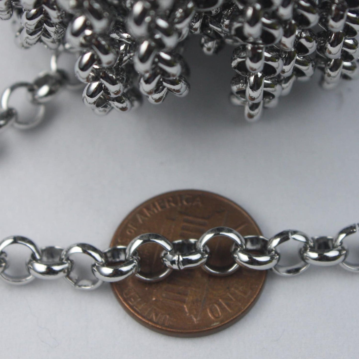 3 feet Stainless Steel ROLO Chain Big Chunky Rolo chain Heavy Bracelet Necklace - 5.8mm - ST58BL