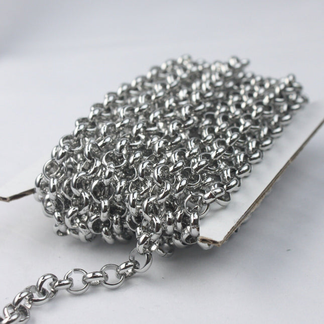 10 feet Stainless Steel Rolo chain / Big Chunky chain Heavy Bracelet Necklace bulk chain - 5.8mm - ST58BL