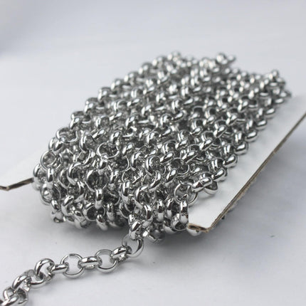 30 feet Stainless Steel ROLO Chain Big Chunky Rolo chain Heavy Bracelet Necklace - 5.8mm - ST58BL