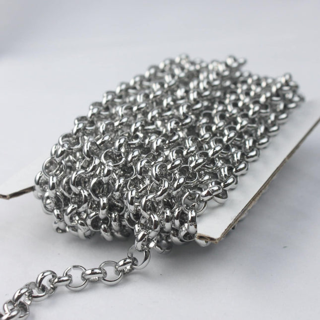 30 feet Stainless Steel ROLO Chain Big Chunky Rolo chain Heavy Bracelet Necklace - 5.8mm - ST58BL