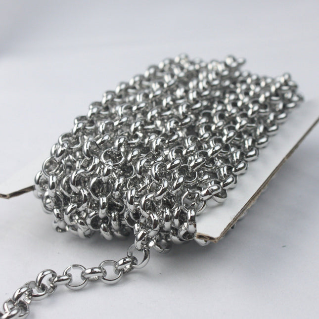 50 feet Stainless Steel Rolo chain / Big Chunky chain Heavy Bracelet Necklace bulk chain - 5.8mm - ST58BL