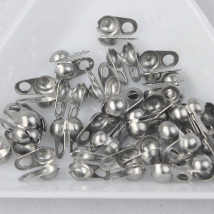 50 pcs of STAINLESS Steel Ball Chain Connectors Clasps - for 3.2mm ball chain - Crimp Type