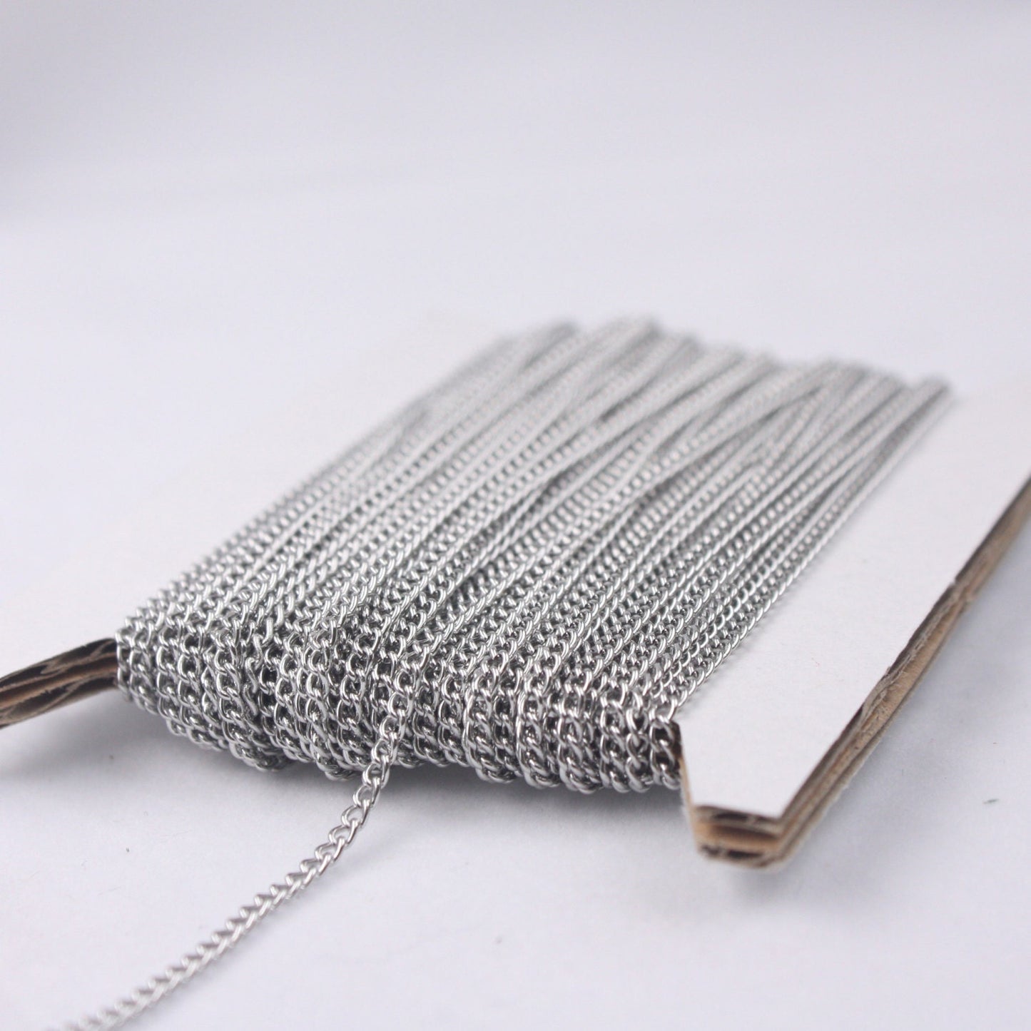 Sample 3 feet of Stainless Steel Curb chain bulk, 2x3mm Sturdy Tiny Curb Chain - Ship from Bay Area California USA