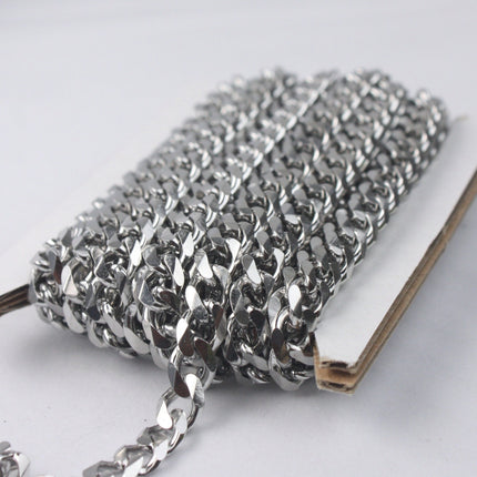 10 ft of Stainless Steel Chunky Heavy Curb Men Chain Miami Cuban Curb Chain Necklace Bracelet - 6.6mm width 1.8mm thickness - ST66MCU
