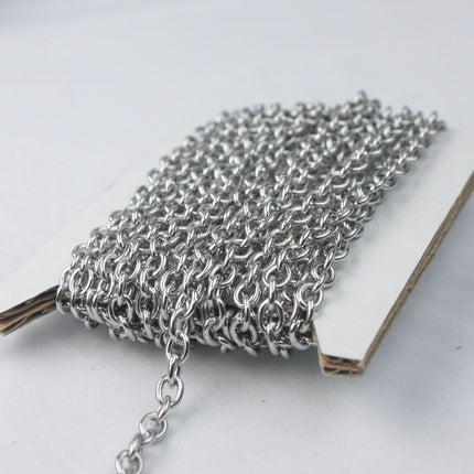 10 ft of Stainless Steel Cable Chain Sturdy Chunky Heavy Cable Chain - 5.2x4.0mm 1.0mm 18G Unsoldered - Bulk Chain Necklace Wholesale DIY