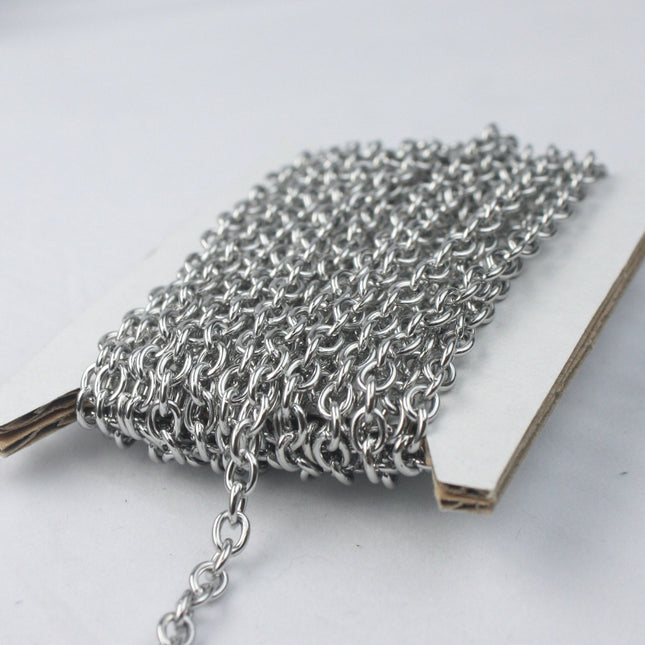10 ft of Stainless Steel Cable Chain Sturdy Chunky Heavy Cable Chain - 5.2x4.0mm 1.0mm 18G Unsoldered - Bulk Chain Necklace Wholesale DIY