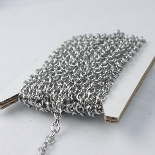 Stainless Steel chain bulk, 30 ft of Stainless Steel Sturdy Chunky Heavy Cable chain - 5.2x4.0mm 1.0mm 18G Unsoldered Link