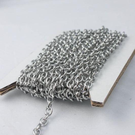 Stainless Steel chain bulk, 100 ft of  Sturdy Chunky Heavy Cable chain - 5.2x4.0mm 1.0mm 18G Unsoldered Link, Wholesale Lot