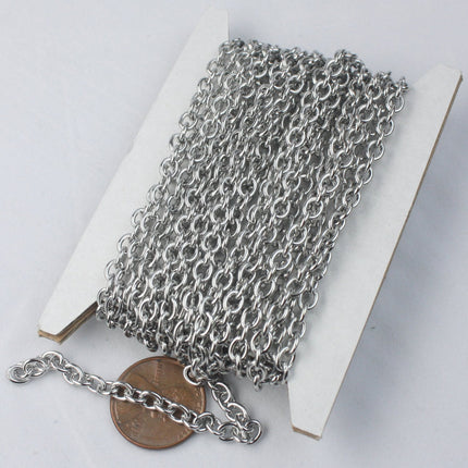 Stainless Steel chain bulk chain 3 ft of Stainless Steel Sturdy Chunky Heavy Cable chain - 5.2x4.0mm 1.0mm 18G Unsoldered Link