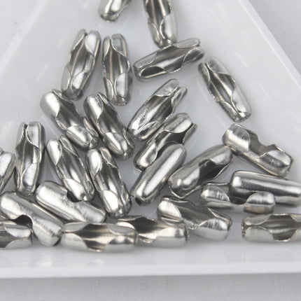 50 pcs of STAINLESS Steel Ball Chain Connectors Clasps - for 3.2mm ball chain - Insert Type