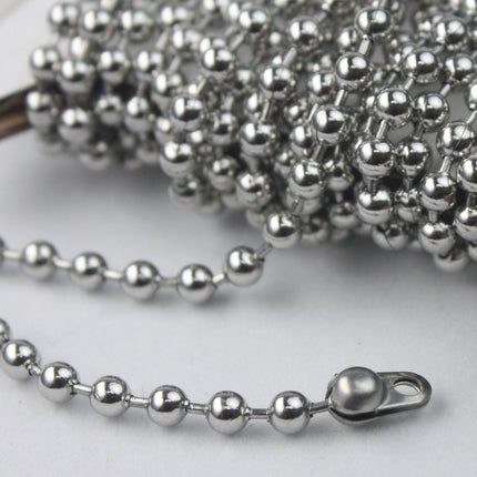 50 pcs of STAINLESS Steel Ball Chain Connectors Clasps - for 2.4mm ball chain - Crimp Type