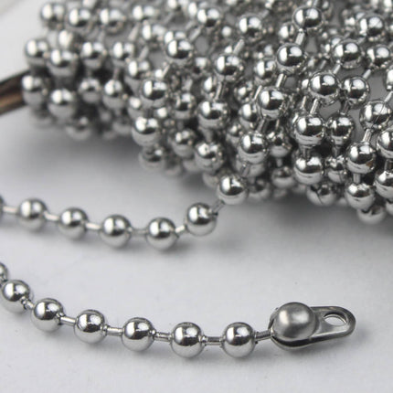 100pcs of STAINLESS Ball Chain Connectors Clasps - for 1.5mm ball chain - Crimp Type - ST15BALL