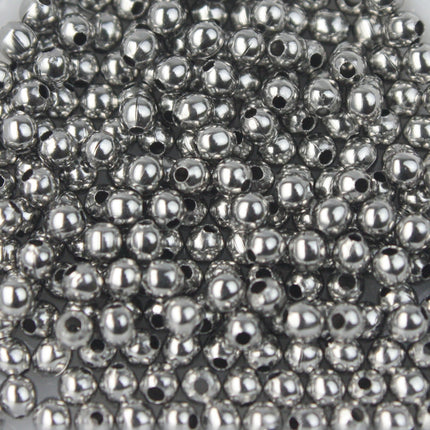 500 pcs Rhodium Plated Round Spacer Beads - 2.4mm