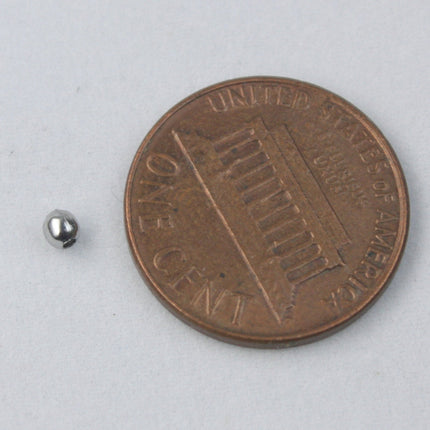 5000 pcs Rhodium Plated Round Spacer Beads - 2.4mm Bulk Wholesale