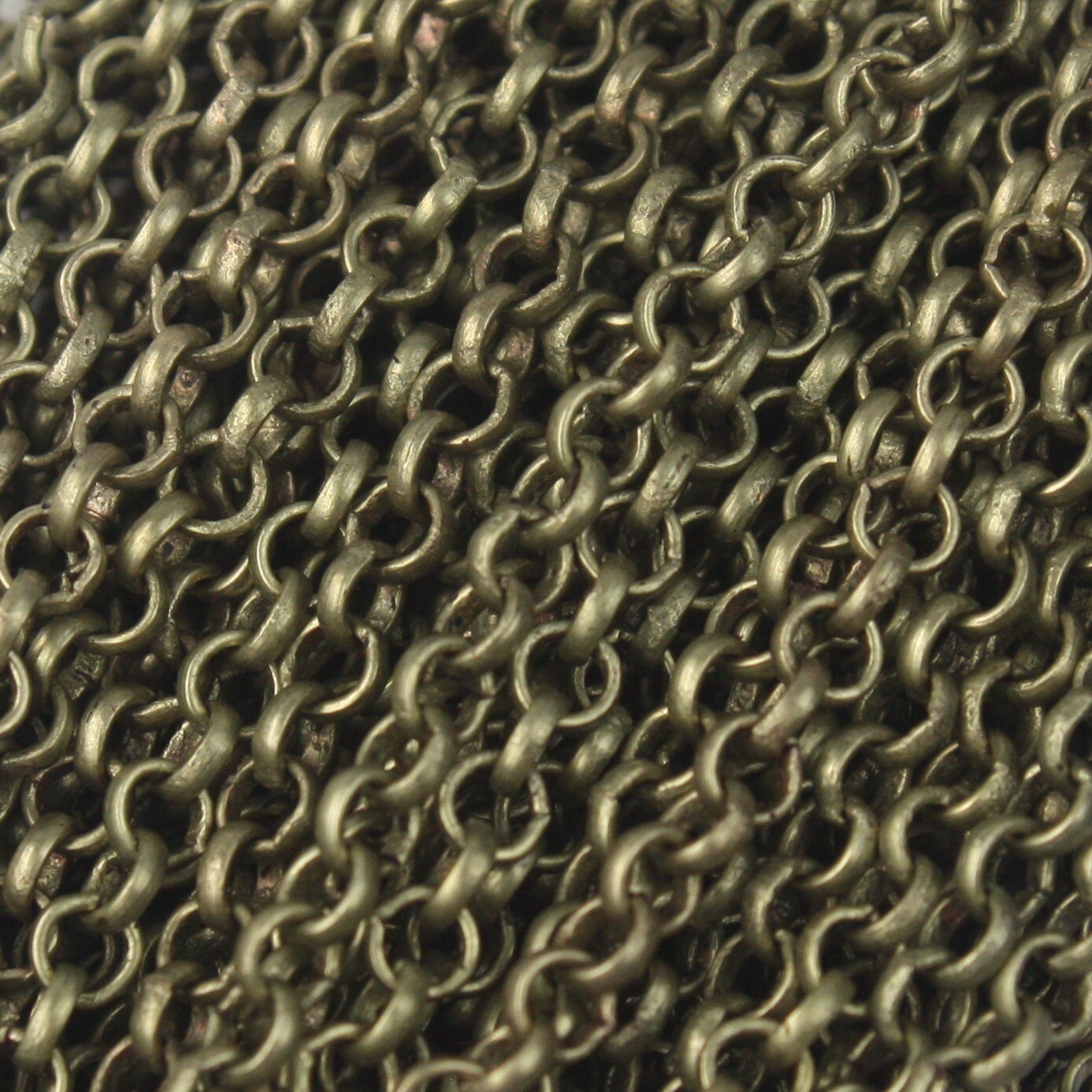 Sample Lot 3 feet(36 inch) Antique Bronze ROLO Chain bulk - 3.1mm SOLDERED Link BRASS Rolo Chain - Necklace Bracelet Wholesale Bulk
