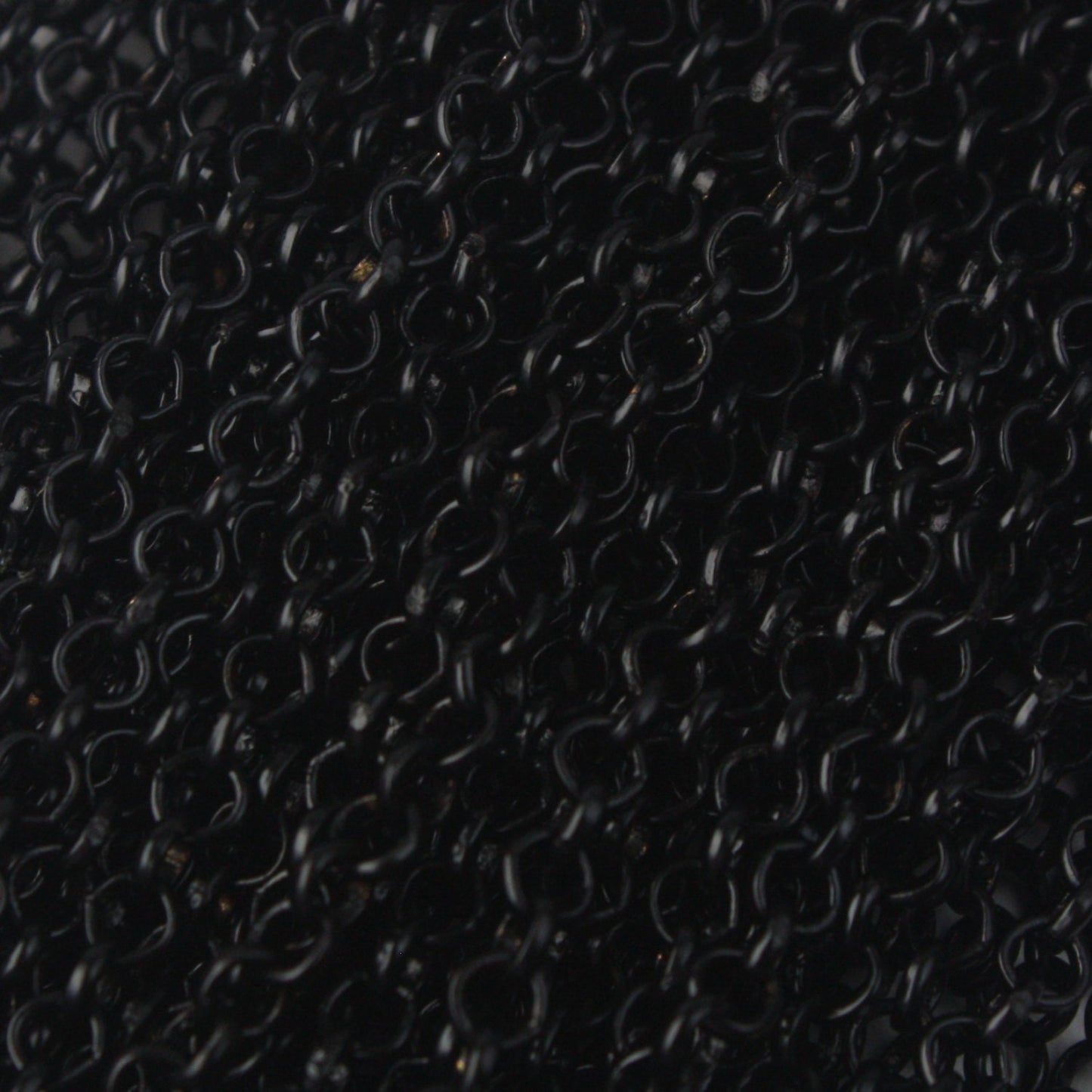 Black Rolo Chain bulk Chain, 32 ft of Rolo SOLDERED Cable Chain 3.1mm - Soldered Links -  Wholesale - 31BL