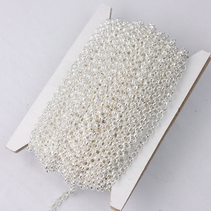 Sterling Silver Plated ROLO Chain bulk, 10 ft of SOLDERED Rolo Chain - 3.1mm Soldered Links -  Wholesale Bulk - 31BL