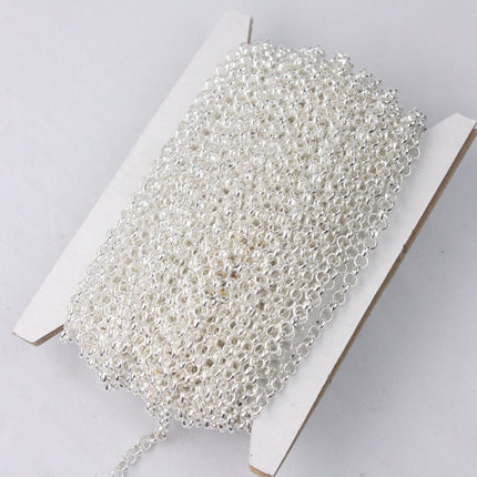 Sterling Silver Plated ROLO Chain bulk, 100 ft of SOLDERED Rolo Chain - 3.1mm Soldered Links -  Wholesale Bulk - 31BL