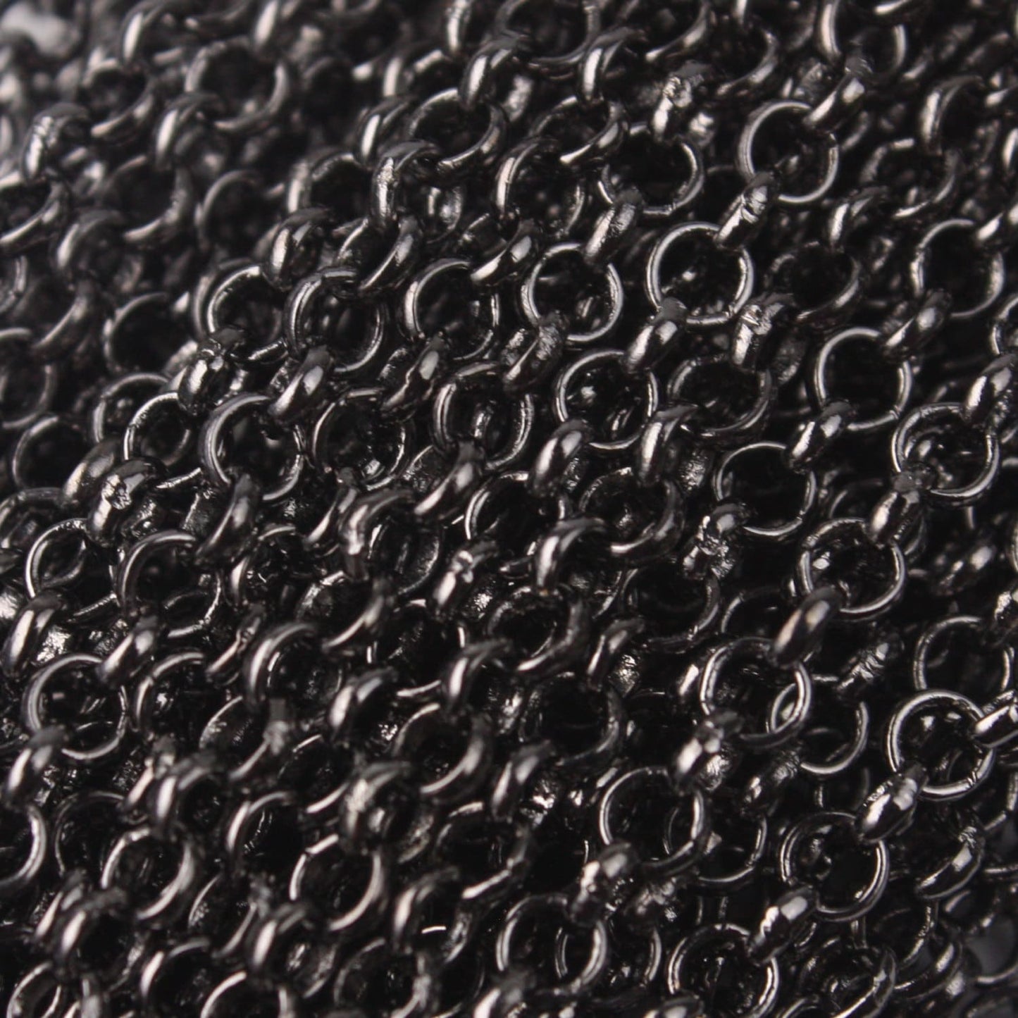 Special Sale - 32 feet of Gunmetal ROLO Chain bulk, SOLDERED Rolo Chain - 3.1mm Soldered Links -  Wholesale Bulk - 31BL