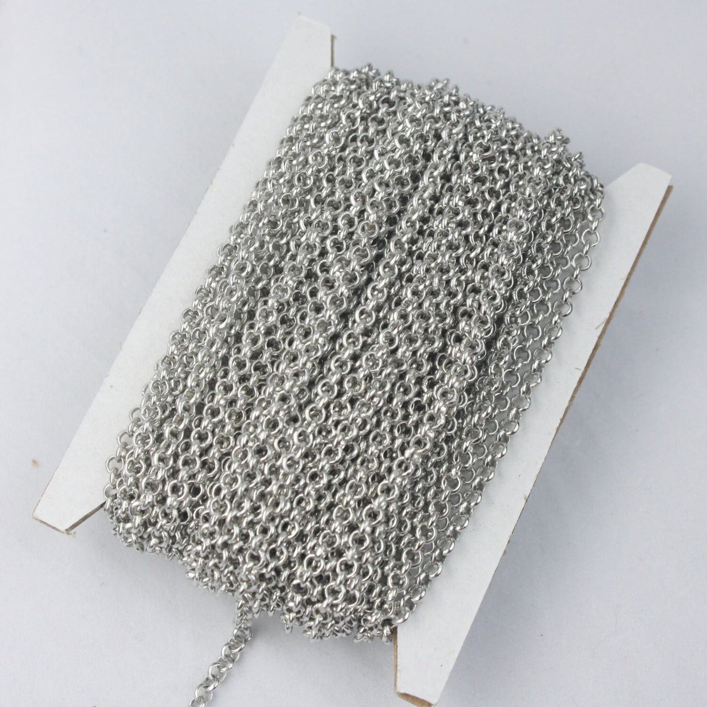 Special Sale 32 feet of Rhodium Plated Rolo Chain bulk Chain, Antique Silver SOLDERED Cable Chain 3.1mm - Soldered - 31BL