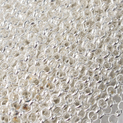 Sterling Silver Plated ROLO Chain bulk, 10 ft of SOLDERED Rolo Chain - 3.1mm Soldered Links -  Wholesale Bulk - 31BL