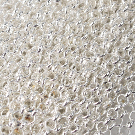 Sterling Silver Plated ROLO Chain bulk, 100 ft of SOLDERED Rolo Chain - 3.1mm Soldered Links -  Wholesale Bulk - 31BL