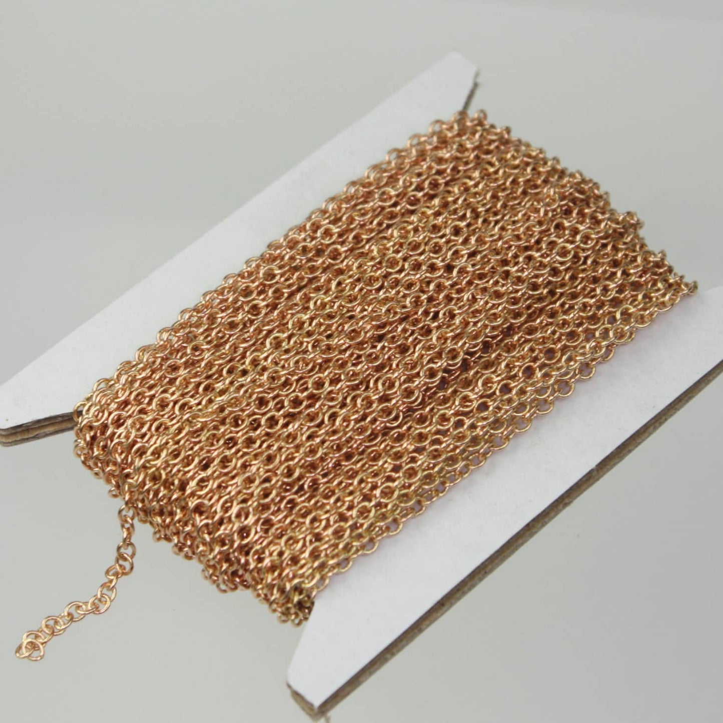 NEW 10 Ft. Raw Brass (Copper Color) No-Plated Round cable chain - 3.4x3.0mm Soldered link - Ship from USA California - 3430S