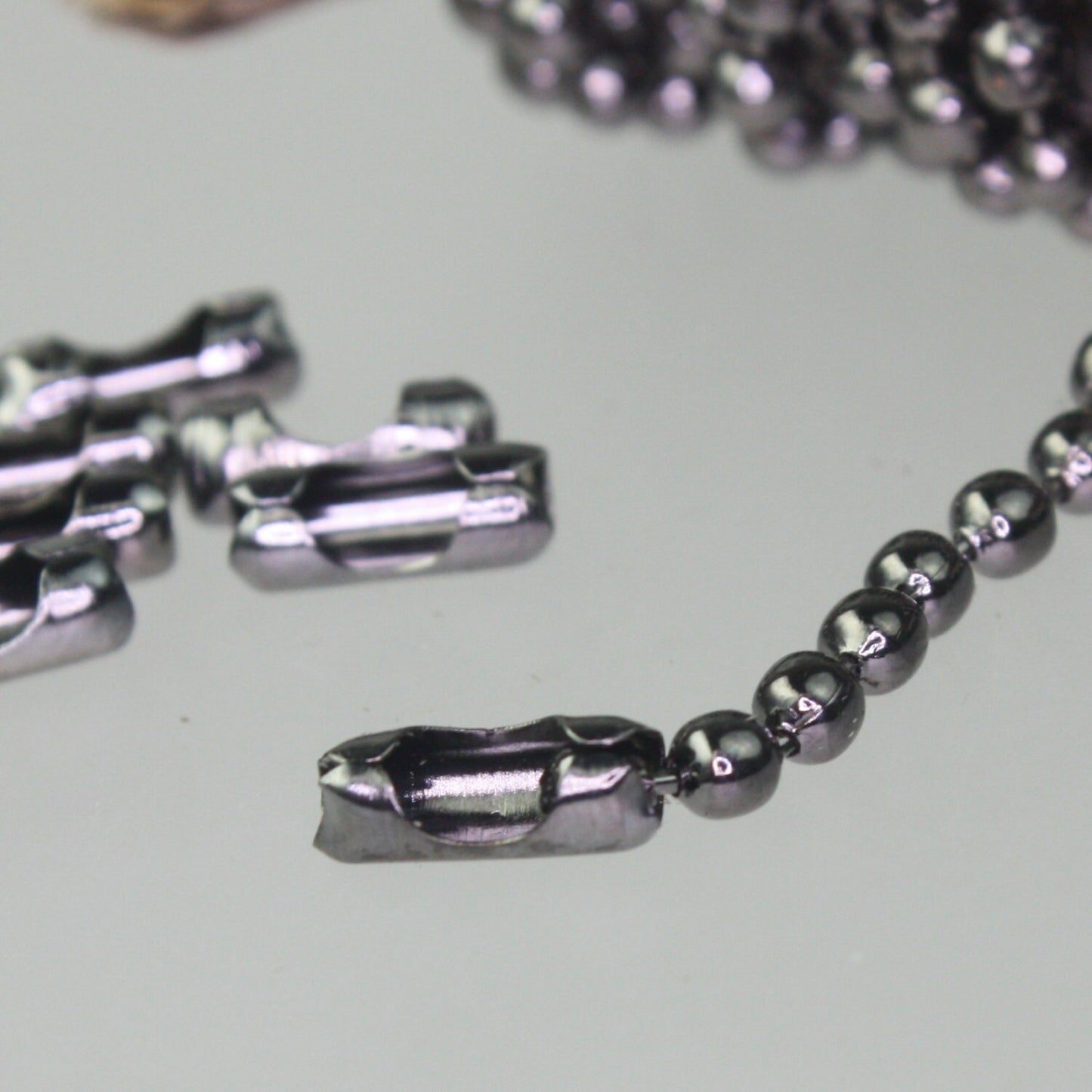 32 ft spool of Gunmetal BIG ball chain - 3.2mm with 10 connector(Insert) - 32BALL