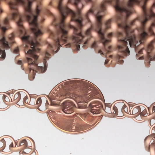 1/3/10/30/50/100 feet 6mm Bulk Rolo Large Chunky BIG Cable Fashion Chain 6.0mm - Unsoldered Links - Bracelet - Antique Copper - 60ROLO
