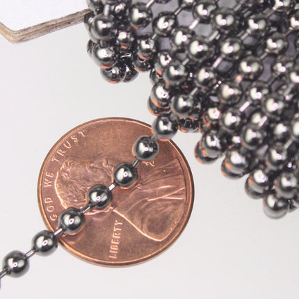 10 ft spool of Gunmetal BIG ball chain - 3.2mm with 5 connector(Insert) - 32BALL