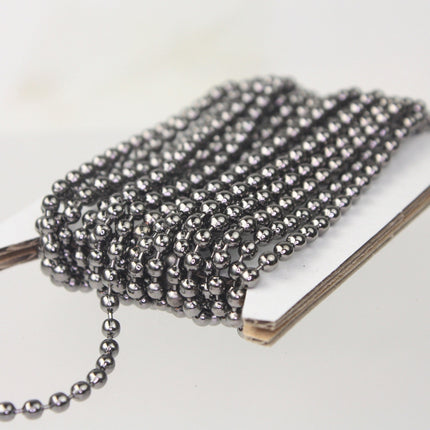 10 ft spool of Gunmetal BIG ball chain - 3.2mm with 5 connector(Insert) - 32BALL