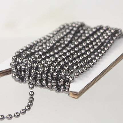 10 ft spool of Gunmetal plated BIG ball chain - 3.2mm with 5 connector(Crimp) - 32BALL