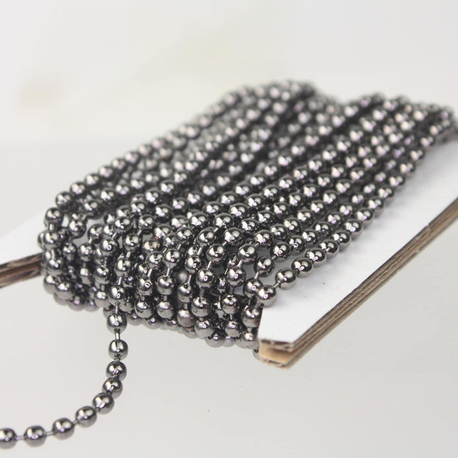 32 ft spool of Gunmetal BIG ball chain - 3.2mm with 10 connector(Crimp) - 32BALL