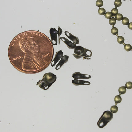 NEW New 50pcs of Antique Brass finished BIG ball chain connector for 3.2mm - Crimp type - 32BALL