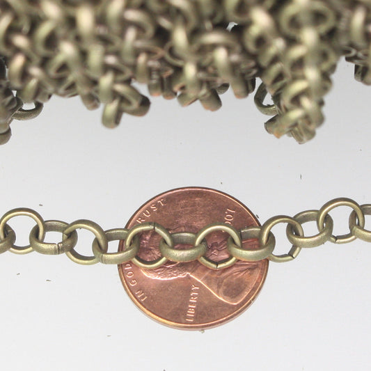 10 feet of Antique Brass/Bronze BIG Chunky Rolo Rollo Cable Chain - 7.0mm Unsoldered Links - Necklace Bracelet Wholesale - 70ROLO