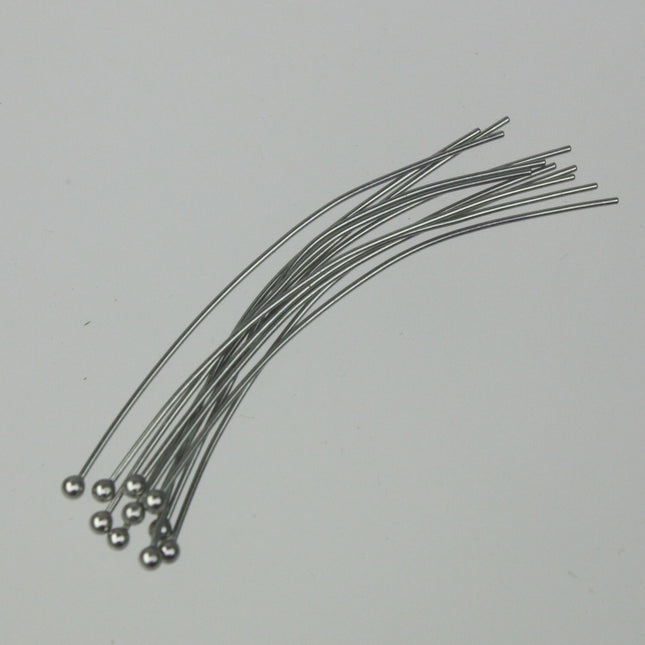 20 Stainless Steel Ball Headpins Head Pins - 2 inch 22 Gauge 22G (5cm)