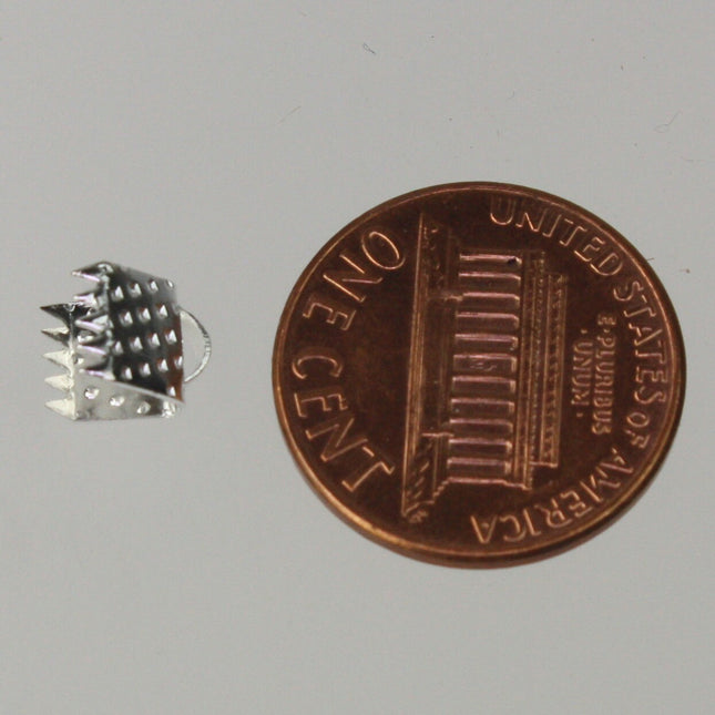 30 pcs Silver Plated for 6mm ribbon - 6x7mm Ribbon Clamps Connectors Clips End for Leather Charm Braid