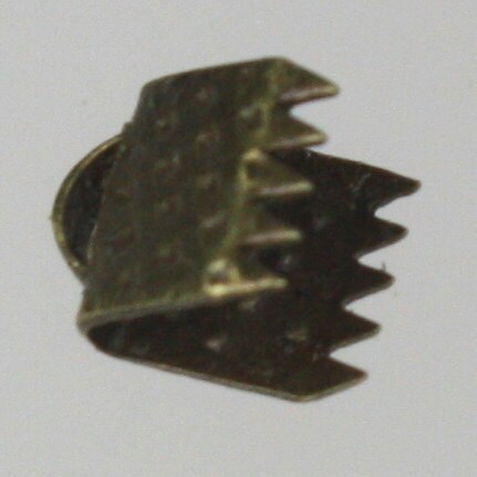 30 pcs Antique Brass Plated for 6mm ribbon - 6x7mm Ribbon Clamps Connectors Clips End for Leather Charm Braid